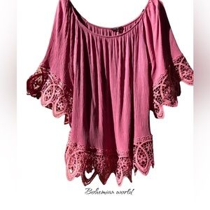 Bohemian style shirt with wide arms .XXL
